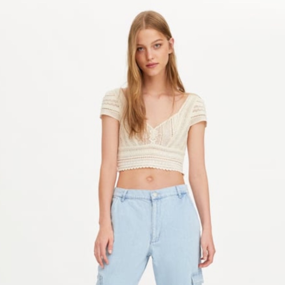Zara CROCHETED TOP
